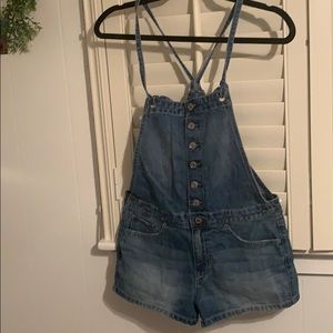 AEO Denim Button-Down Overalls